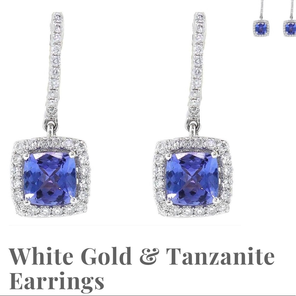 Diamond and Tanzanite Earrings
